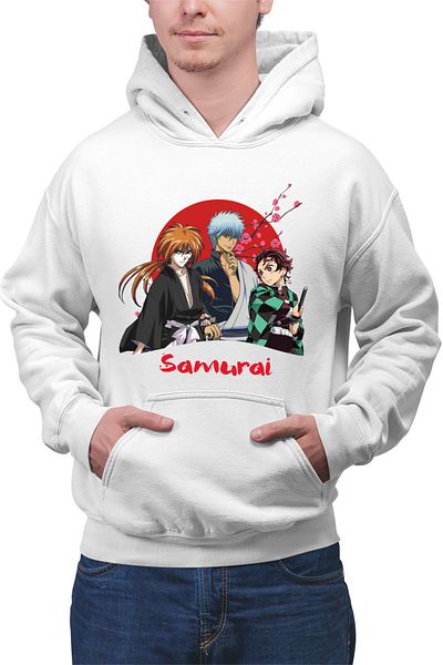 OEM Men's hoodie Rurouni Kenshin Samurai Trio Text Sepuku