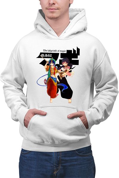 OEM Men's Hoodie Magi The Labyrinth of Magic Alladin Judar Fight Pose Logo