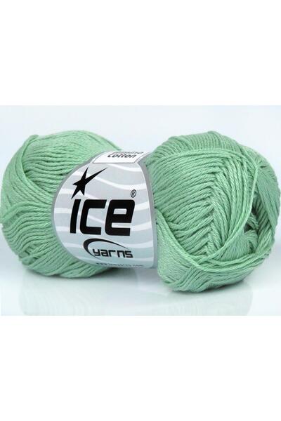 Ice yarns 6×50 جرام. خيوط قطنية صيفية من القطن الممرسر باللون الأخضر النعناعي...