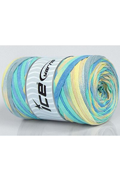 Ice yarns 1×250 جرام. شريط فيسكوت ملون، فيسكوز، قطن، رمادي فاتح، درجات خضراء،...