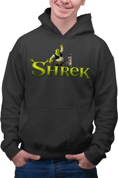OEM Men's Hoodie Shrek Logo Donkey Funny Action Comedy