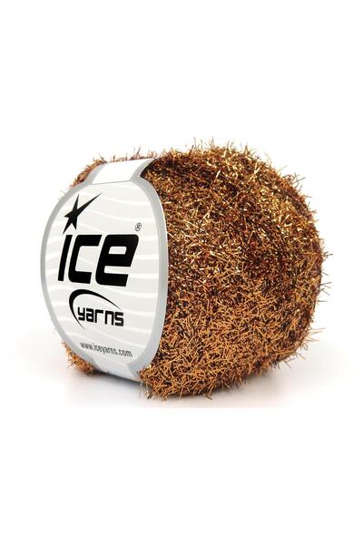 Ice yarns 8x50 جرام. خيوط معدنية لامعة ذهبية داكنة، شتوية، رفيعة جدًا، صيفية