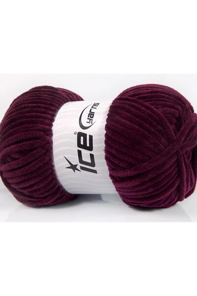 Ice yarns (4 قطع 100 جرام) شينيل بيبي مايكرو فايبر 4 عبوات مارون