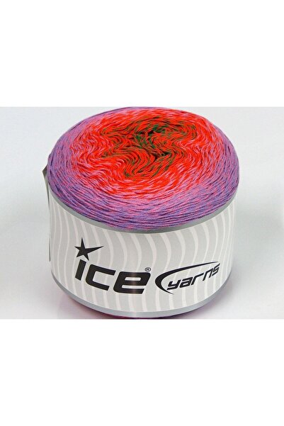 Ice yarns 1×250 جرام. خيوط صيفية من القطن العضوي باللون الأخضر والليلكي والبر...