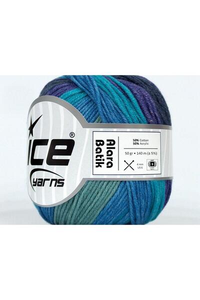 Ice yarns 8x50 جرام. خيوط صيفية من القطن، أكريليك، أخضر، تركواز، درجات الأرجو...