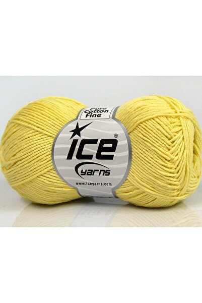 Ice yarns 8x50 جرام. قطن نقي فاخر، أصفر فاتح للأطفال، خيوط صيفية، قطن، 100% قطن