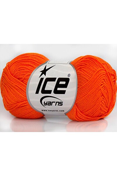 Ice yarns 6×50 جرام. خيوط قطنية صيفية برتقالية من CECILIA COTTON، قطن ممرسر، ...