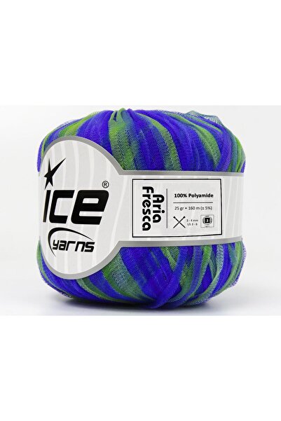 Ice yarns 6×25 جرام. أريا فريسكا، ألوان خضراء، ألوان زرقاء، شريط، خيوط صيفية،...