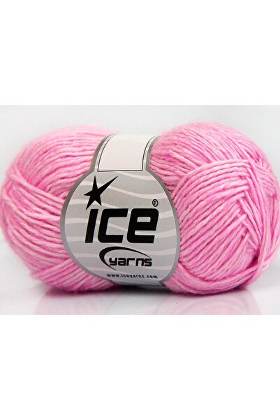 Ice yarns 8x50 جرام. خيوط صيفية من الدنيم الأكريليك والقطن بألوان وردية، قطن