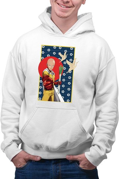 OEM Hanorac barbati One-Punch Man Japanese Pattern Flag Bird