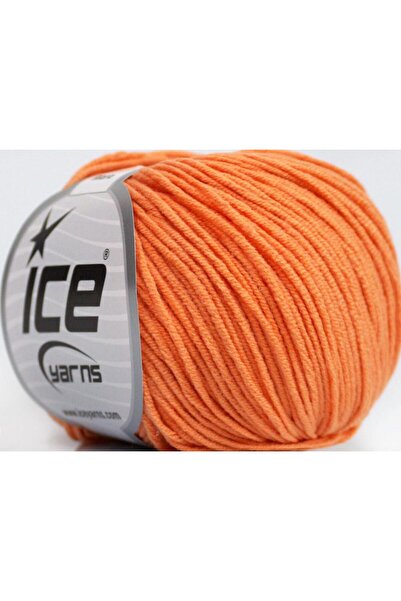 Ice yarns 8x50 جرام. خيوط صيفية من القطن والأكريليك بلون برتقالي فاتح، قطن