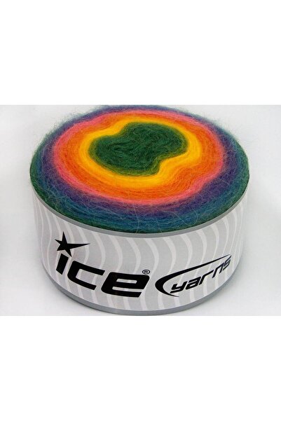 Ice yarns 2×200 جرام. أغطية أنجورا، صوف، أكريليك، نمط قوس قزح الشتوي، أنجورا،...
