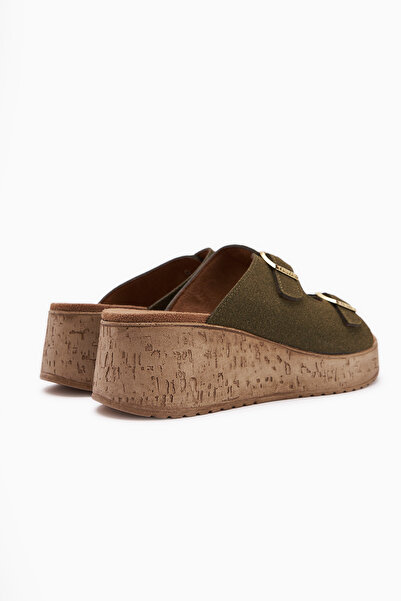 Limoya Papuci de damă Samina Khaki cu toc cu pană dublă