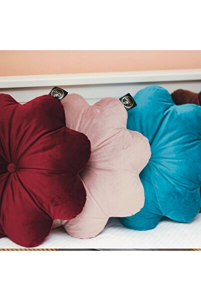 OEM Cherry Blossom Velvet Puffet Flower Decorative Pillow, 45 cm Diameter