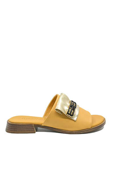 Anna Women's Clogs Viotti Yellow, Decorative Accent, Leather GOR 2558