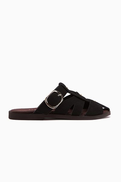 Limoya Γυναικείες παντόφλες Hima Black Comfort Buckle
