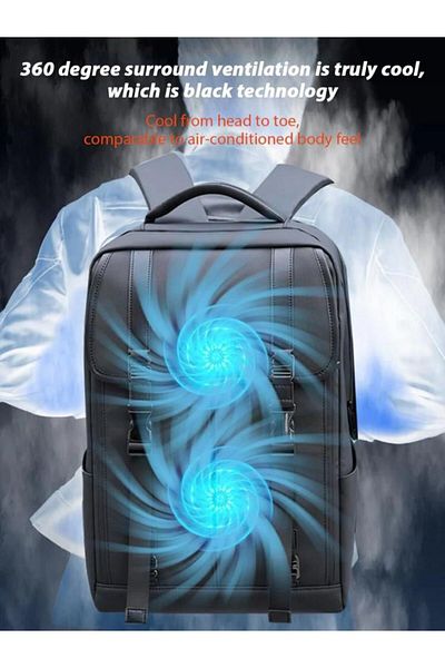 Tradeo Smart Cooling Backpack with Built-in Fan, Type-C Charging, 360-Degree Ventilation