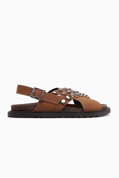 Limoya Lina Taba Studded Cross-Strapped Women's Sandals Opportunity Product