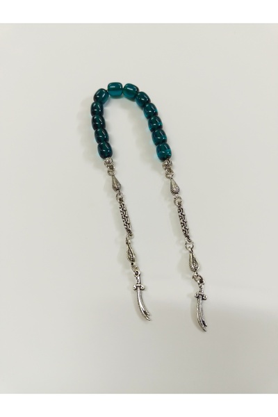 Stil gumus tesbih Zaza model ateş kehribar