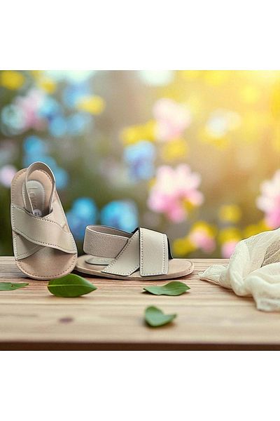 Balgüneş Tekstil Cross Sandals Booties Beige