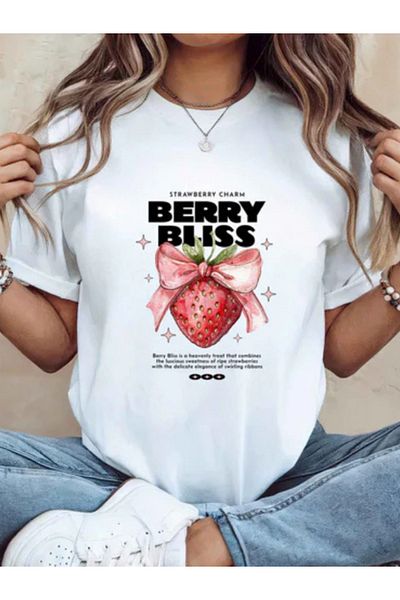 Sarah's Boutique Women's T-Shirt – 100% Cotton – Minimalist “BERRY BLISS”