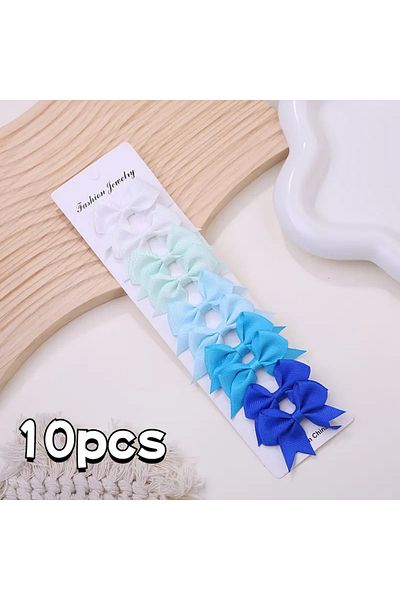 Atılgan Grp 10Pcs Cute Princess Bow Hair Clip Set - Colorful & Versatile Clip-On Children's Barrette 5 Pairs