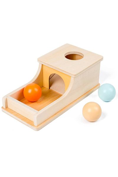 Picodino Cutie Montessori pentru Permanență cu Bile din Lemn - Pastel