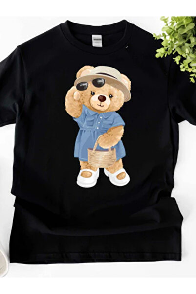 Sarah's Boutique Tricou de damă – 100% bumbac – Ursuleți de pluș „ZI ÎNSORITĂ”