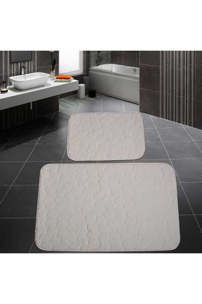 Zoe Home قاعدة مضادة للانزلاق وقابلة للغسل ومقاومة للبقع والغبار مكونة من قطعتين من مجموعة سجادة الحمام المستطيلة