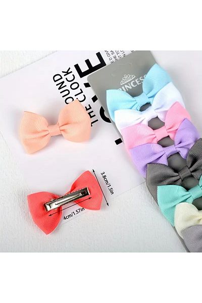 Atılgan Grp 10Pcs Bow Korean Style Cute Hair Clip