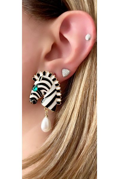 Store Diva Charm Zebra Brand Equivalent Earrings