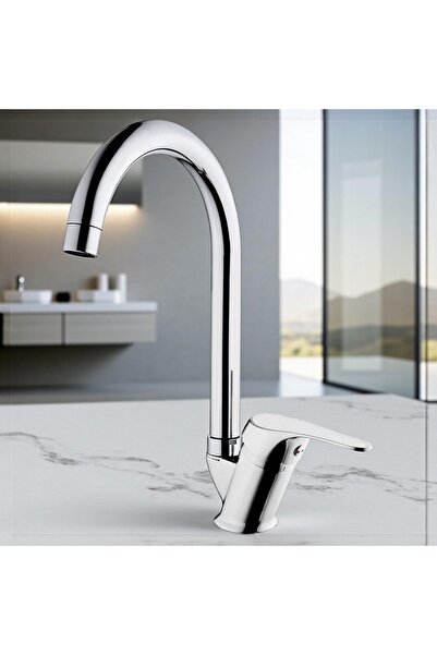Viosa Krom Mix Eviye Bataryası Aç Kapa Çift Su Girişli Musluk 5 Yıl Garantili