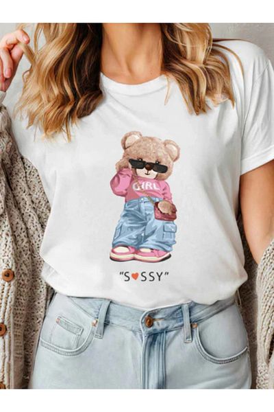 Sarah's Boutique Women's T-Shirt – 100% Cotton – Teddy Bears “SASSY”