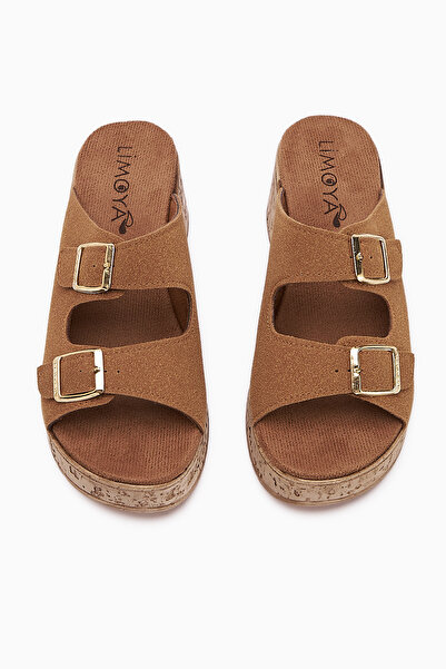 Limoya Papuci de damă Samina Camel cu toc cu pană dublă