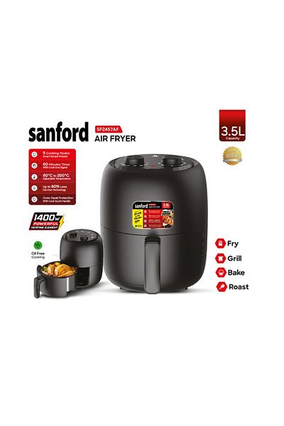 Sanford Sanford 3.5L Air Fryer, 1400W, 5 Programs, 60-Minute Timer, Healthy Oil-Free Cooking