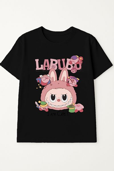 Let's Wear Тениска за момичета с щампа отпред на герой Labubu „Аз съм сладък“