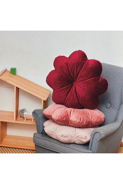 OEM Cherry Blossom Velvet Puffet Flower Decorative Pillow, 45 cm Diameter