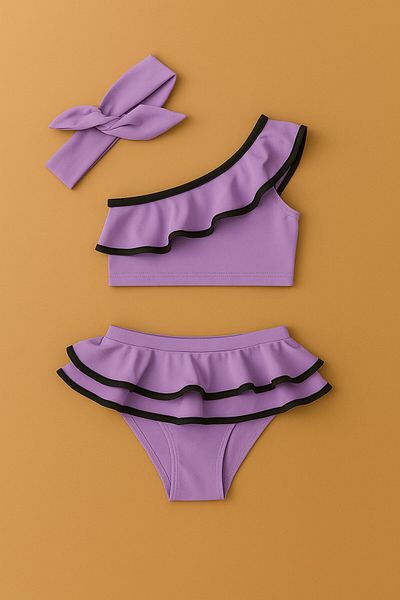 Yalçınoğlu Kids Girls' Bikini Set Special Design I Quick Dry I Flexible I Both Stylish and Comfortable I Suitable for Children's Skin