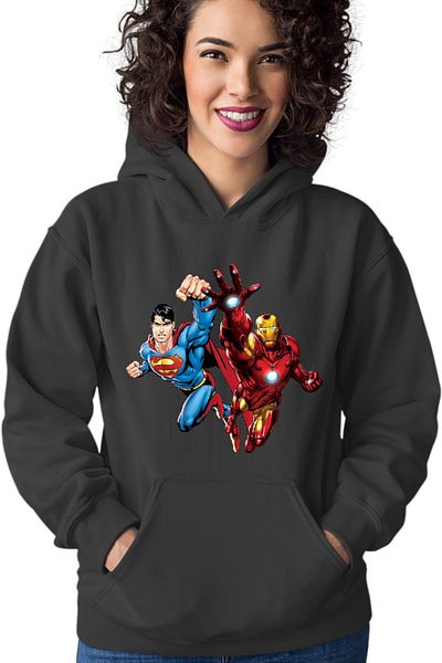 OEM Women's hoodie Ironman Superman Power Suit Marvel Comics