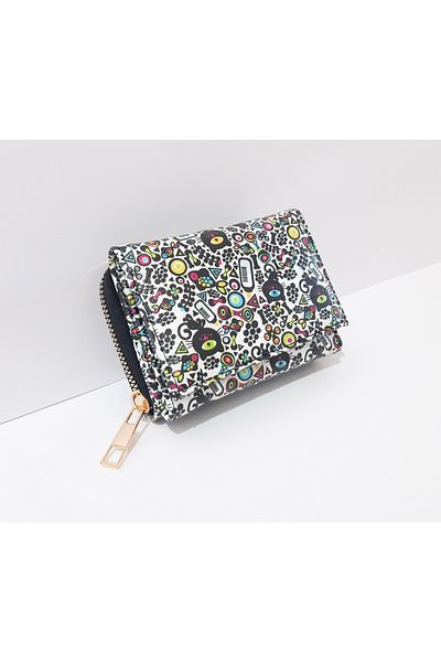 renkli çiçekler Children's Wallet 11X8X4 cm Patterned Children's Wallet