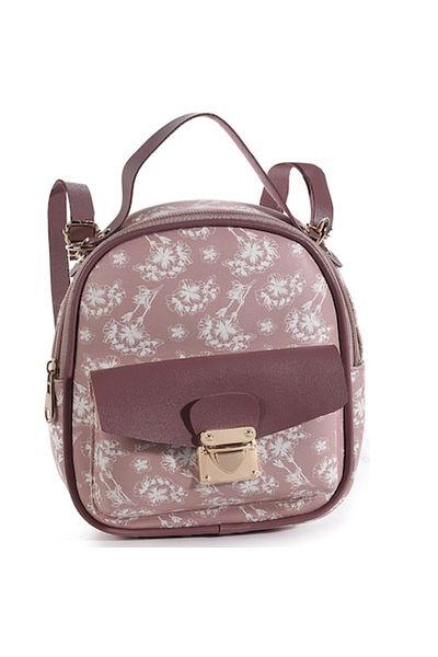 OEM Mini Backpack Faux Leather 'Foulard' Light Pink