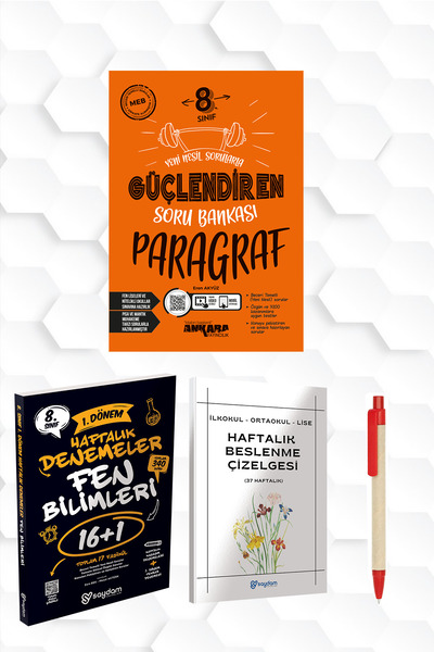 8.SINIF GÜÇLENDİREN PARAGRAF SORU BANKASI - FEN BİLİMLERİ HAFTALIK DENEMELER VE HEDİYELER