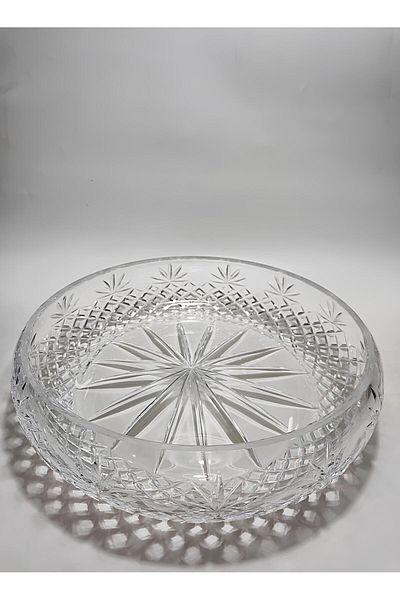 AKDEN STORE Crystal Cutting Decor Elegant Series 26 cm Tableware Glass Bowl