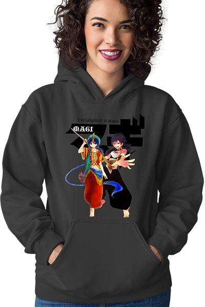 OEM Women's Hoodie Magi The Labyrinth of Magic Alladin Judar Fight Pose Logo