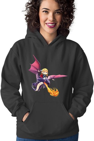 OEM Women's Hoodie Clash of Clans Dragon Fire Thor Chibi Anime Version