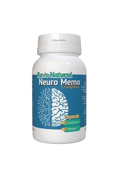 Revo Natural Neuro Memo Complex, premium food supplement for memory and concentration 60 Cps, Revo
