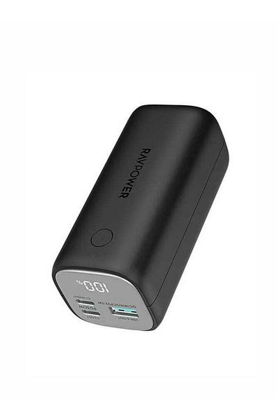 RavPower 14000 Mah Rp-pb208 Mini Pd Pioneer Pd30w 3-port Power Bank Black