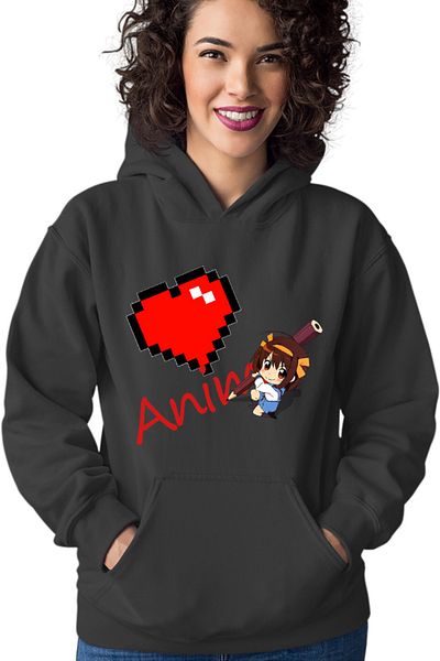 OEM Women's hoodie Haruhi Suzumiya Love Anime Minecraft Write School