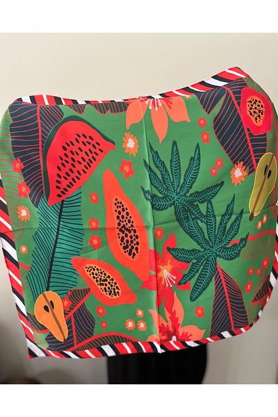 sema aksesuar Colorful Tropical Fruit Palm Flower Patterned Bandana - Summer Hair Accessory - Scarf - Gift