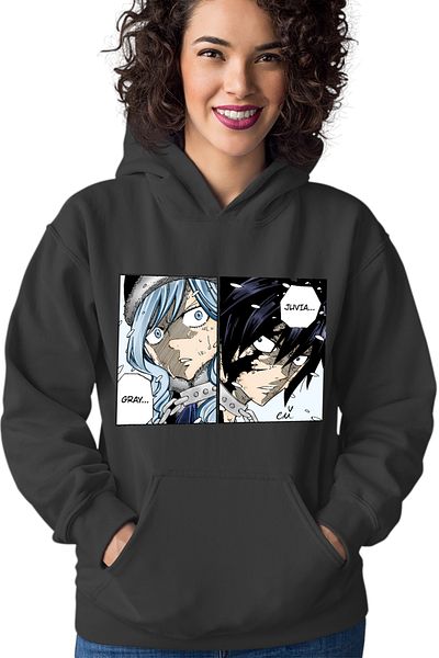 OEM Women's Hoodie Fairy Tail Otaku Manga Gray